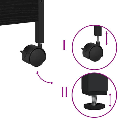 Küchentrolley Schwarz Eichen-Optik 50 x 30 x 70 cm