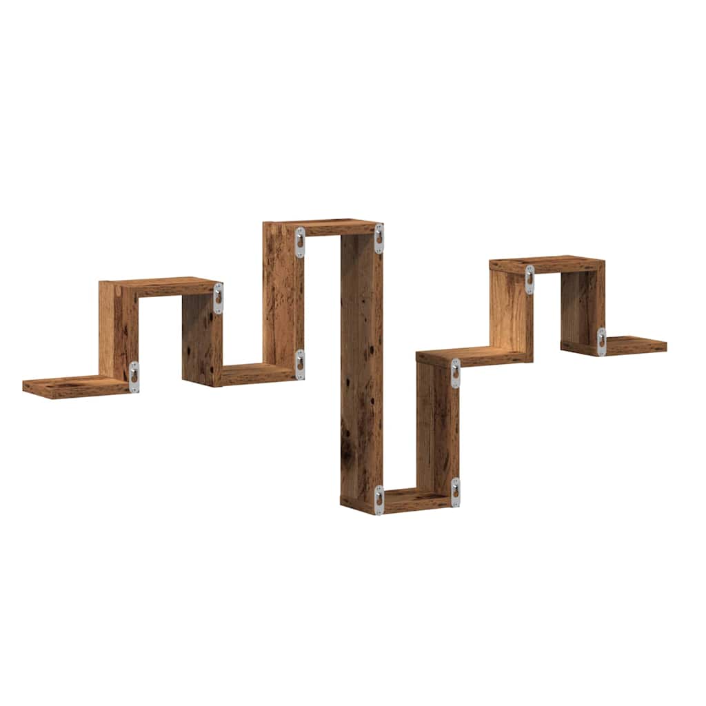 Wandregal mit Regal Altholz 104.5 x 10 x 43 cm Holzwerkstoff