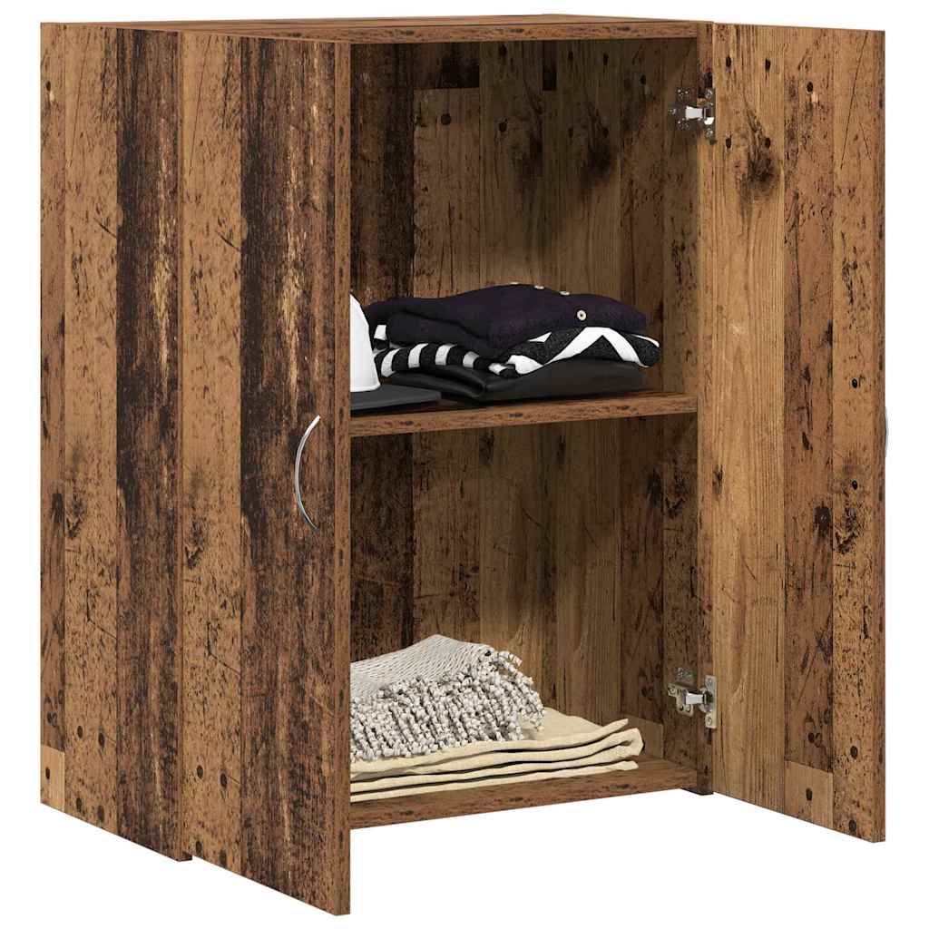 Büroschrank mit Regal Altholz 60 x 32 x 77.5 Holzwerkstoff