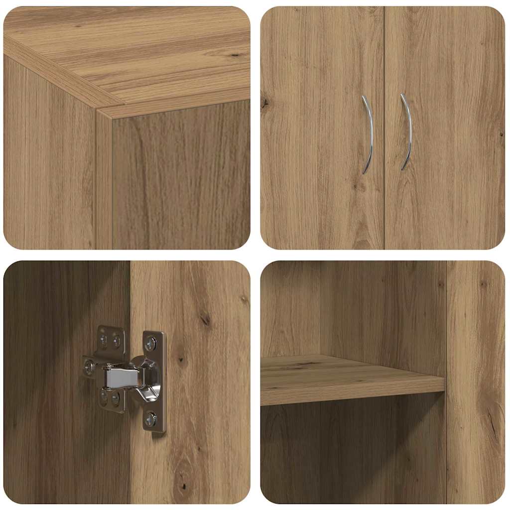 Büroschrank mit Tür Artisan-Eiche 60 x 32 x 77.5 Holzwerkstoff