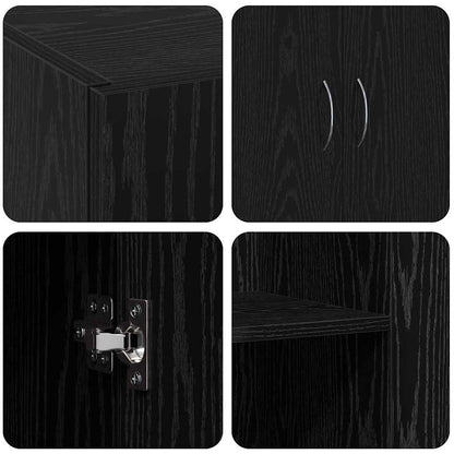 Büroschrank Schwarz Eichen-Optik 60 x 32 x 77.5 Holzwerkstoff