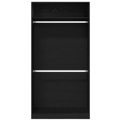 Kleiderschrank Schwarz Eichen-Optik 100 x 50 x 200 cm