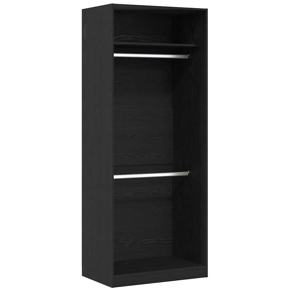 Kleiderschrank mit Regal Schwarz Eichen-Optik 80 x 50 x 200 cm