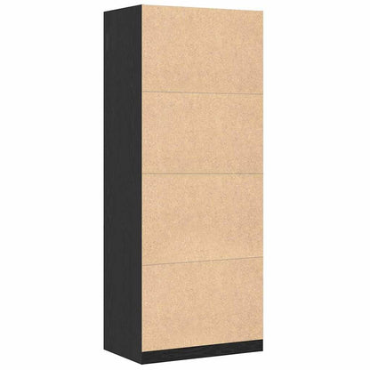 Kleiderschrank mit Regal Schwarz Eichen-Optik 80 x 50 x 200 cm