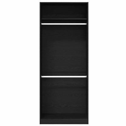 Kleiderschrank mit Regal Schwarz Eichen-Optik 80 x 50 x 200 cm