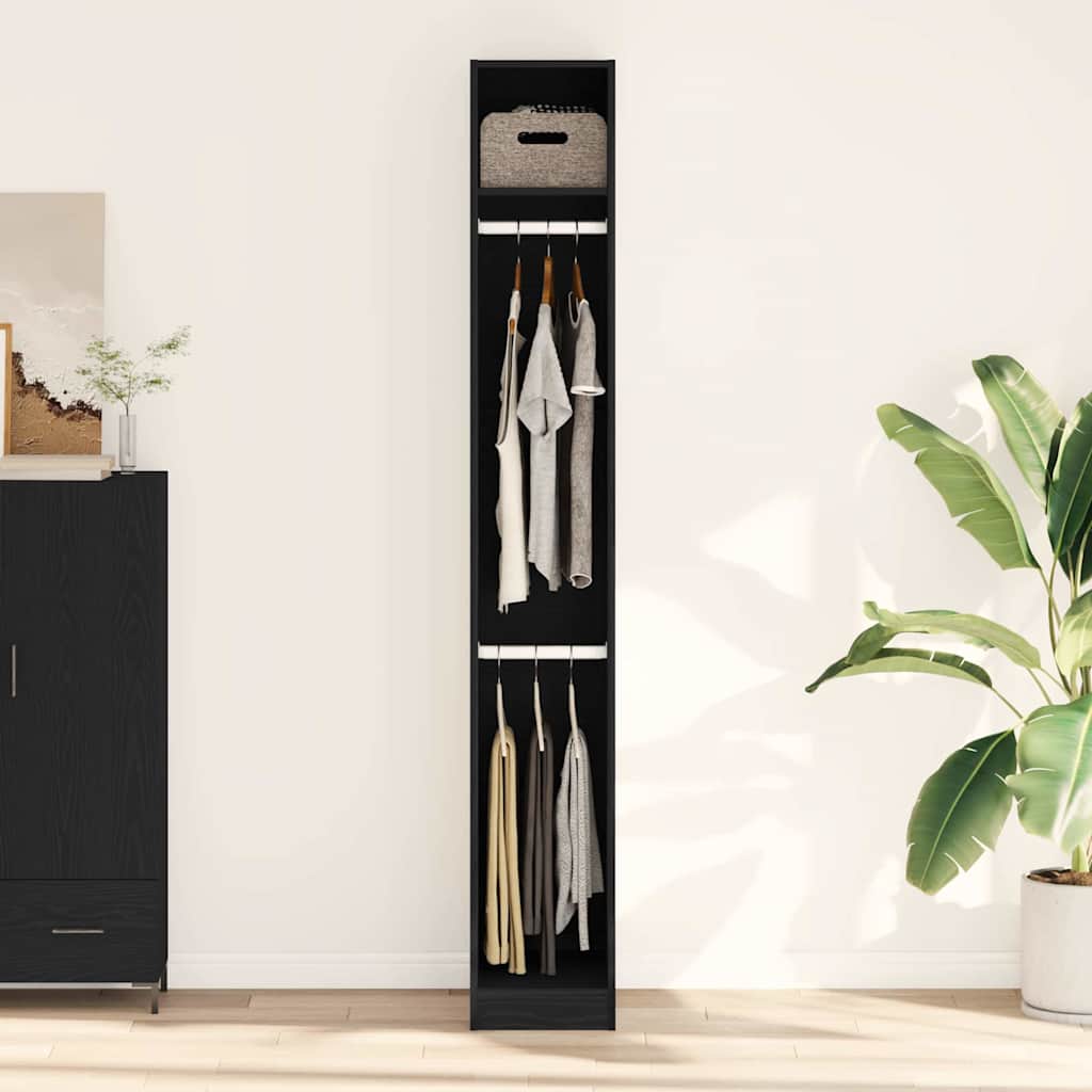 Kleiderschrank Schwarz Eichen-Optik 30 x 50 x 200 cm