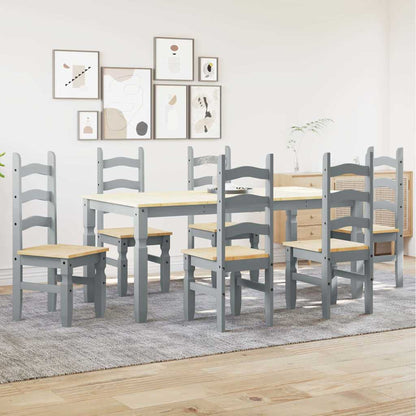 7-tlg. Essgruppe Panama Grau Massivholz Kiefer