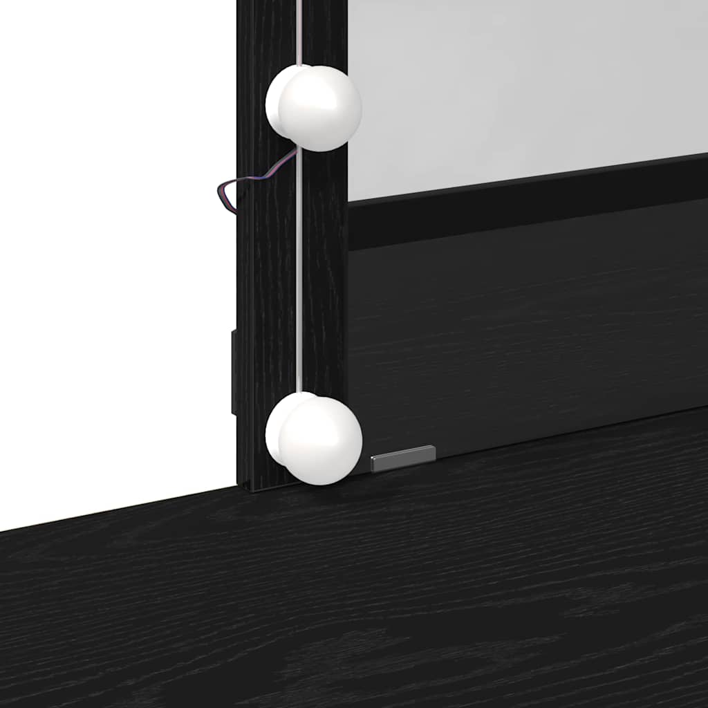 Schminktisch Schwarz Eichen-Optik 100 x 40 x 130 cm