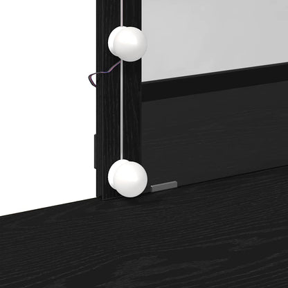 Schminktisch Schwarz Eichen-Optik 100 x 40 x 130 cm