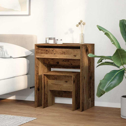 Schminktisch mit Speicher Altholz 60 x 40 x 75 cm Holzwerkstoff