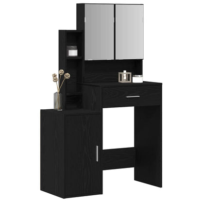 Schminktisch mit Speicher Schwarz Eichen-Optik 80 x 35 x 132 cm