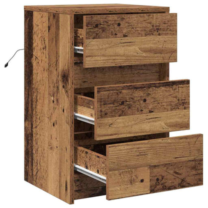 Nachttisch mit Schubladen Altholz 38 x 34 x 61 cm Holzwerkstoff