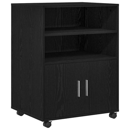 Rollschrank Schwarz Eichen-Optik 60 x 48 x 81 cm Holzwerkstoff
