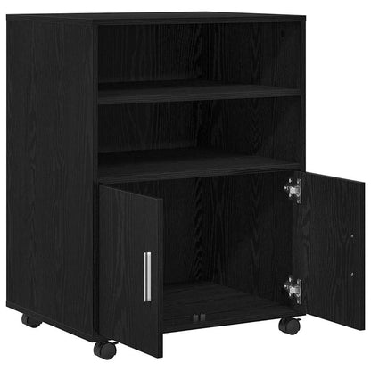 Rollschrank Schwarz Eichen-Optik 60 x 48 x 81 cm Holzwerkstoff