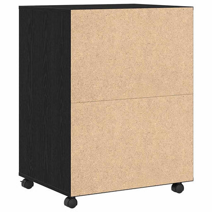 Rollschrank Schwarz Eichen-Optik 60 x 48 x 81 cm Holzwerkstoff