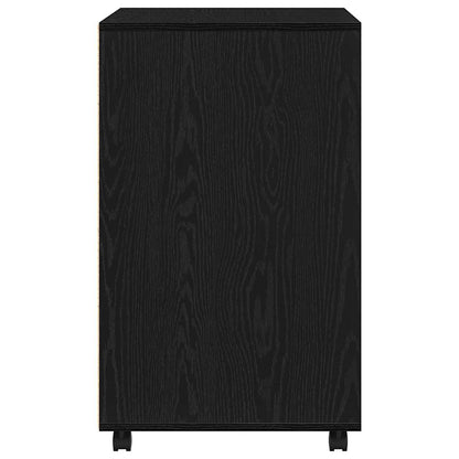 Rollschrank Schwarz Eichen-Optik 60 x 48 x 81 cm Holzwerkstoff