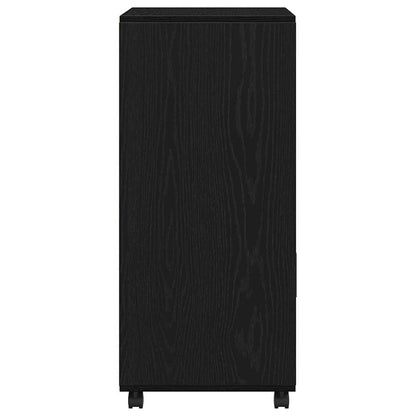 Rollender Schrank Schwarz Eichen-Optik 55 x 40 x 91 cm