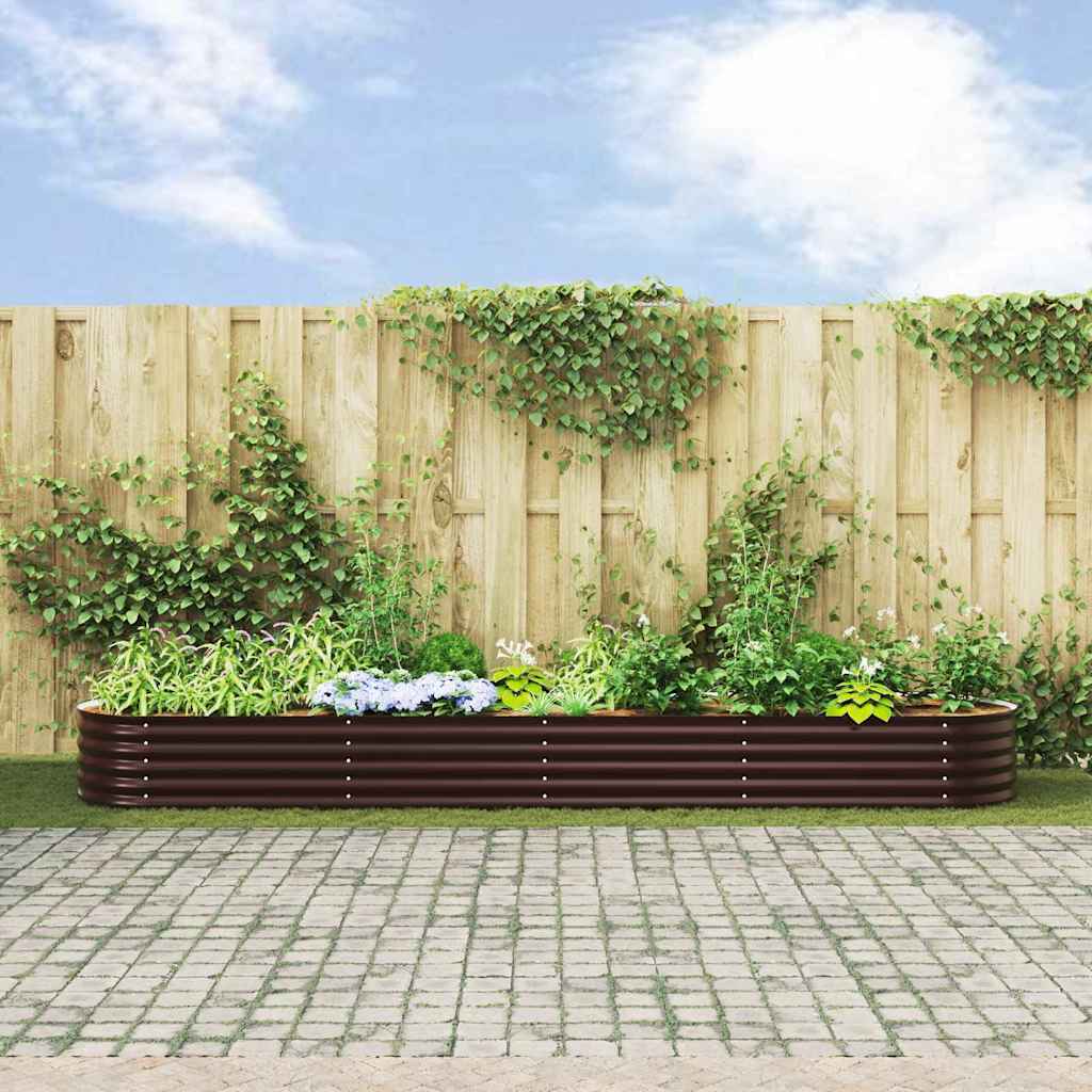 Garten-Hochbeet Braun 400 x 80 x 44 cm Stahl