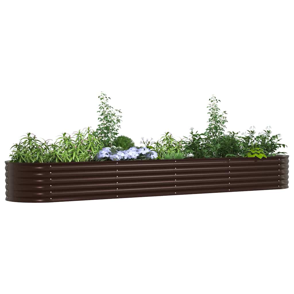 Garten-Hochbeet Braun 400 x 80 x 44 cm Stahl