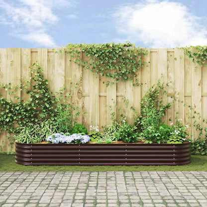 Garten-Hochbeet Braun 320 x 80 x 44 cm Stahl