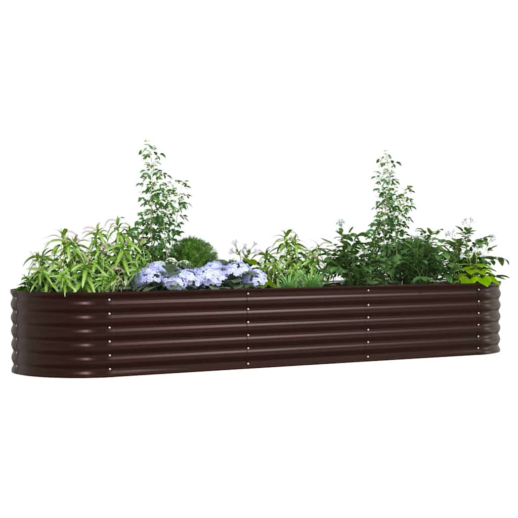 Garten-Hochbeet Braun 320 x 80 x 44 cm Stahl