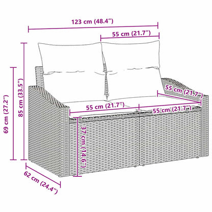 Garten Essgruppe mit Kissen mit Kissen 9 pcs Beige und Creme