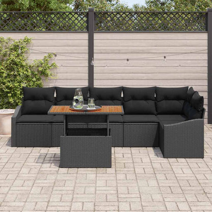 Garten Essgruppe mit Kissen mit Kissen 7 pcs Schwarz und Braun