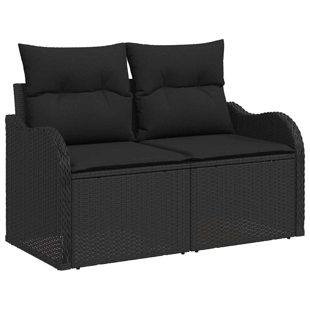 Garten Essgruppe mit Kissen 9 pcs Schwarz und Braun