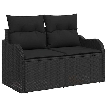 Garten Essgruppe mit Kissen 9 pcs Schwarz und Braun