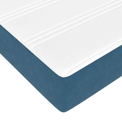 Bettgestell mit Matratze Dunkelblau 90 x 190 cm Samt
