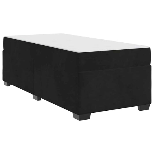 Bettgestell mit Matratze mit Matratze Schwarz 90 x 200 cm Samt