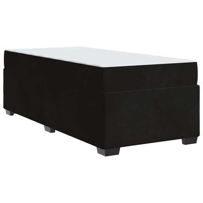 Bettgestell mit Matratze mit Matratze Schwarz 90 x 200 cm Samt