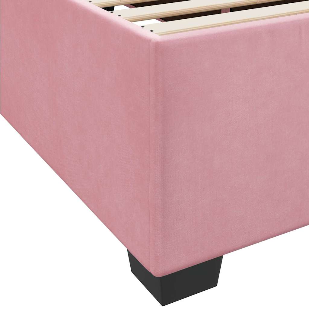 Bettgestell mit Matratze Rosa 90 x 200 cm Samt