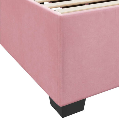 Bettgestell mit Matratze Rosa 90 x 200 cm Samt