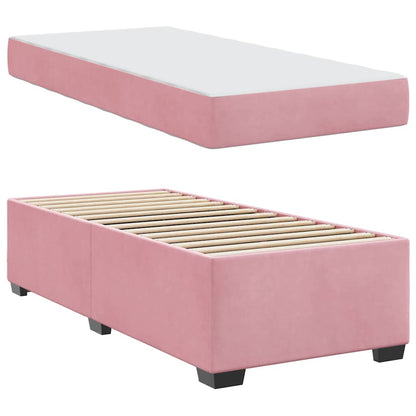 Bettgestell mit Matratze Rosa 90 x 200 cm Samt