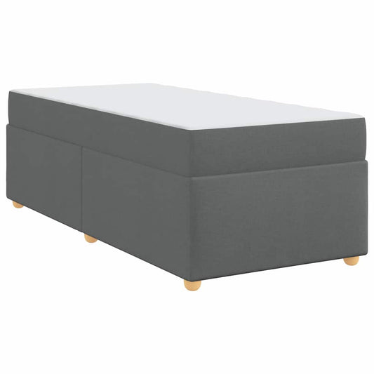 Bettgestell mit Matratze Dunkelgrau 80 x 200 cm Stoff