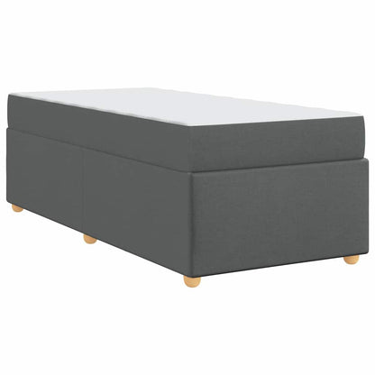 Bettgestell mit Matratze Dunkelgrau 80 x 200 cm Stoff