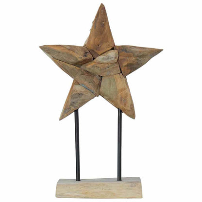 Weihnachtsstern Braun 30 x 5 x 45 cm Massivholz Teak