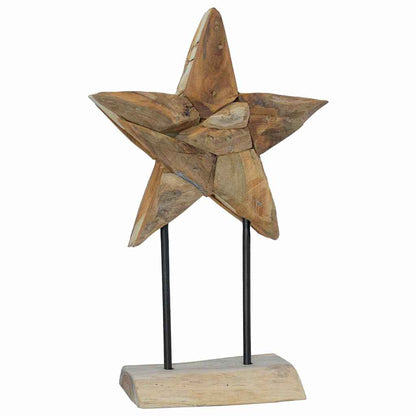 Weihnachtsstern Braun 30 x 5 x 45 cm Massivholz Teak