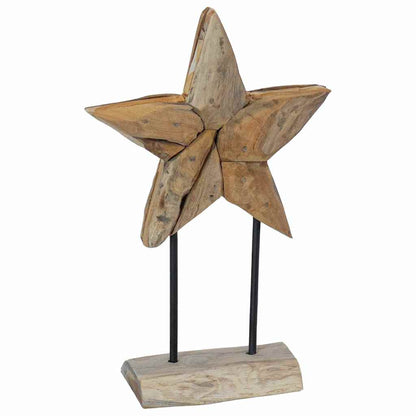 Weihnachtsstern Braun 30 x 5 x 45 cm Massivholz Teak