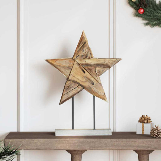 Weihnachtsstern Braun 45 x 5 x 60 cm Massivholz Teak