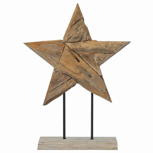 Weihnachtsstern Braun 45 x 5 x 60 cm Massivholz Teak