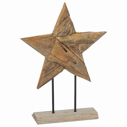 Weihnachtsstern Braun 45 x 5 x 60 cm Massivholz Teak