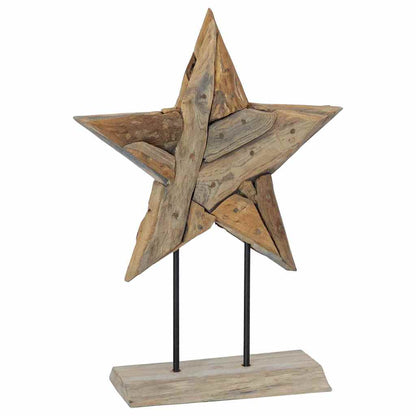 Weihnachtsstern Braun 45 x 5 x 60 cm Massivholz Teak