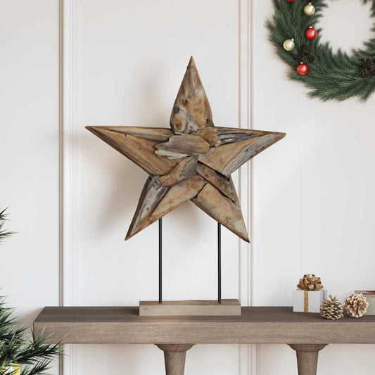 Weihnachtsstern Braun 60 x 5 x 75 cm Massivholz Teak