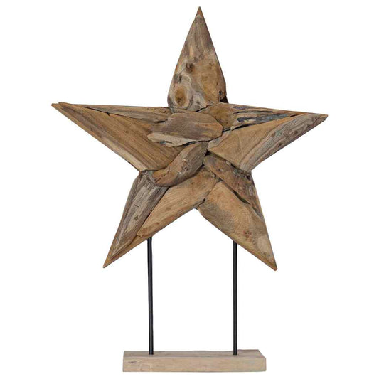 Weihnachtsstern Braun 60 x 5 x 75 cm Massivholz Teak