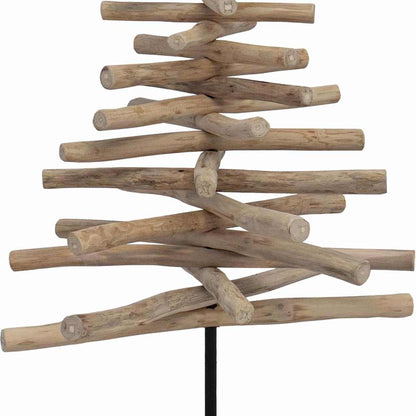 Weihnachtsbaum mit Ständer Braun 120 cm Massivholz Teak