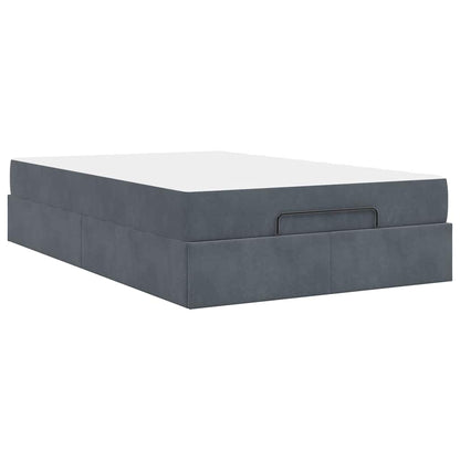 Bettgestell mit Matratze Dunkelgrau 120 x 190 cm Samt