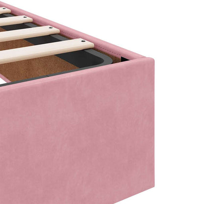 Bettgestell mit Matratze mit Speicher Rosa 120 x 190 cm Samt