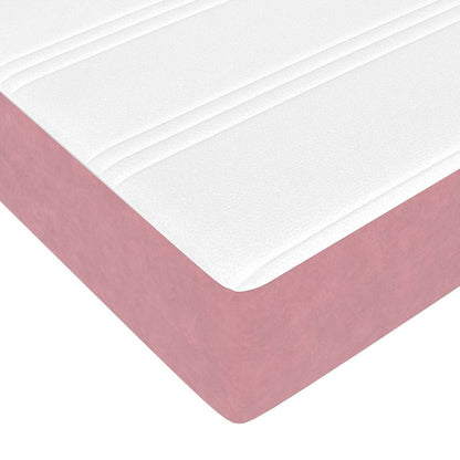 Bettgestell mit Matratze mit Speicher Rosa 120 x 190 cm Samt